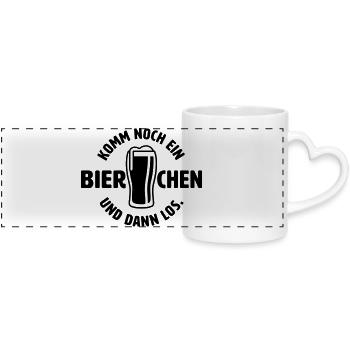 Noch ein Bierchen - Panoramatasse mit Herzhenkel - Weiß - Vorne