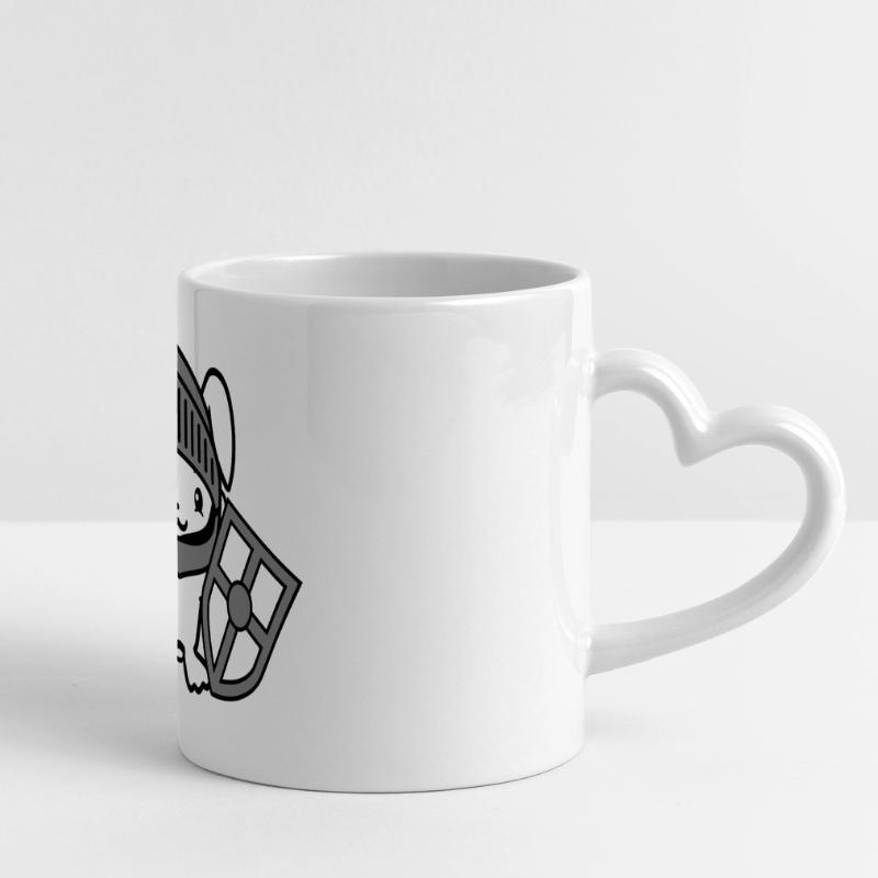 Rabbit Knight Sword Shield Armor Helmet Castle Hero Panoramic mug with heart handle