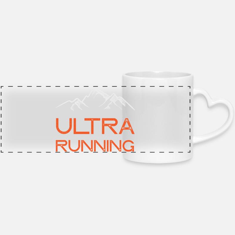 Ultra Running - Panoramic mug with heart handle - white