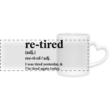 Définition de la pension de retraite Humour pour retraités Drôle - Mug panoramique avec anse en forme de cœur - blanc - Devant