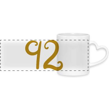 92 - Panoramic mug with heart handle - white - Front