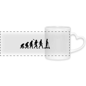 Evolution E-Scooter, Scooter électrique avec batterie - Mug panoramique avec anse en forme de cœur - blanc - Devant