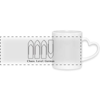 chaos - Panoramic mug with heart handle - white - Front
