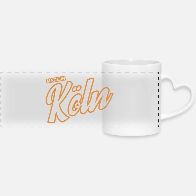 Cologne - parce que c’est votre ville ! - Mug panoramique avec anse en forme de cœur - blanc
