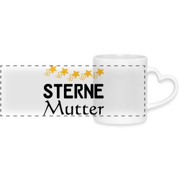 Sterne Mutter Mama Muttertag Familie Geschenk - Panoramatasse mit Herzhenkel - Weiß - Vorne
