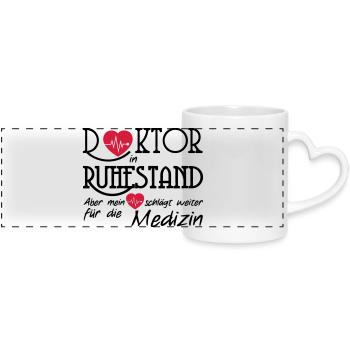 Doktor Ruhestand Rente Arzt Medizin Geschenk - Panoramatasse mit Herzhenkel - Weiß - Vorne