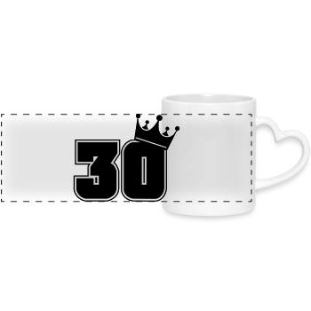 30 - Panoramic mug with heart handle - white - Front