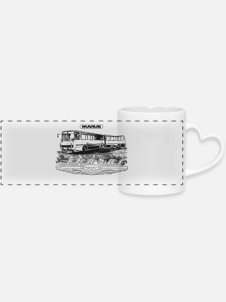 Ikarus - Gelenkbus - Panoramatasse mit Herzhenkel - Weiß