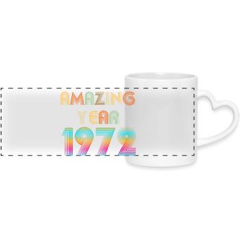 Amazing YEAR 1972 - Mug panoramique avec anse en forme de cœur - blanc - Devant