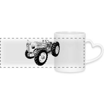 Tracteur agricole diesel à quatre roues motrices 4N2 - Mug panoramique avec anse en forme de cœur - blanc - Devant