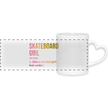 Skateboarding - Panoramic mug with heart handle - white - Front