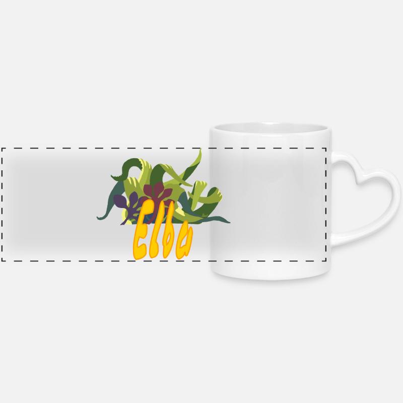 Elba - Panoramic mug with heart handle - white