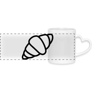 croissant - Mug panoramique avec anse en forme de cœur - blanc - Devant
