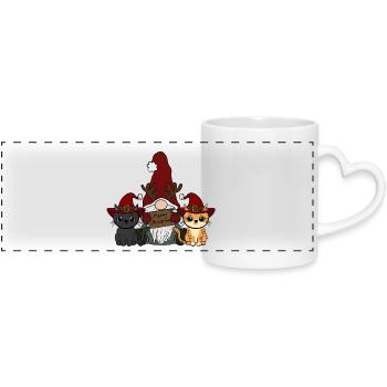 Gnomes de chat - Mug panoramique avec anse en forme de cœur - blanc - Devant