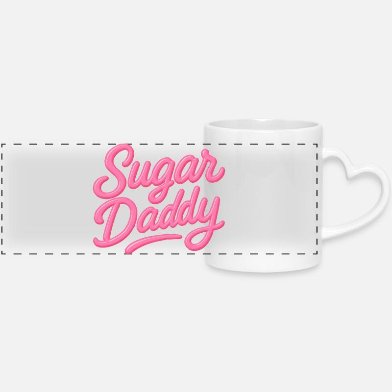 Sugar Daddy – Candy Pink Tippfehler - Panoramatasse mit Herzhenkel - Weiß