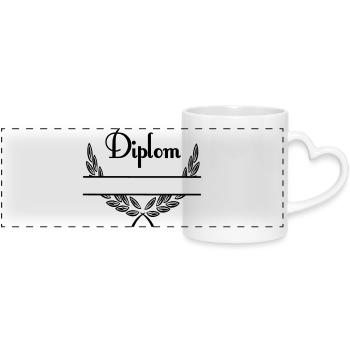 Diplom – Espace de noms - Mug panoramique avec anse en forme de cœur - blanc - Devant