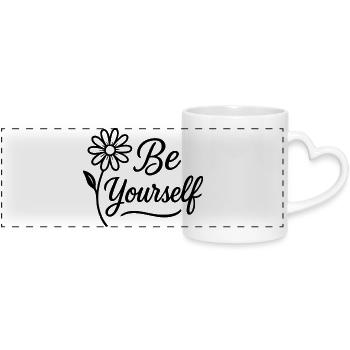 Soyez vous-même - Mug panoramique avec anse en forme de cœur - blanc - Devant