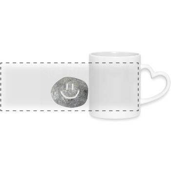 You Rock Minimal Statement Pebble - Panoramic mug with heart handle - white - Front