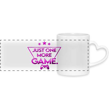 Just_one_more_game_ _gameplayerin - Panoramic mug with heart handle - white - Front