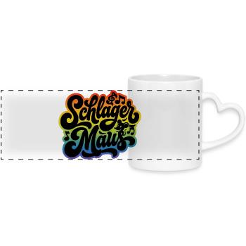 Schlager Maus - Schlagermaus - Schlagermusik - Panoramic mug with heart handle - white - Front
