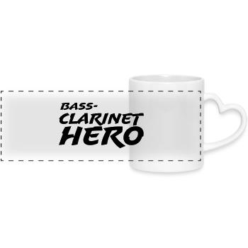 Bass Clarinet Hero - Panoramic mug with heart handle - white - Front