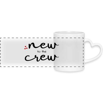 new to the crew - Baby Gift Birth - Panoramic mug with heart handle - white - Front