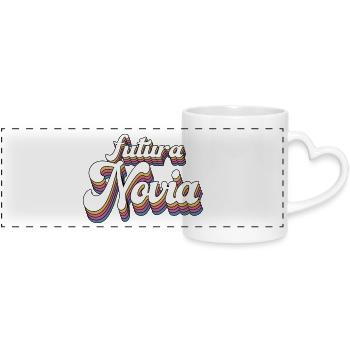 Futura Novia Girlfriend Engagement Wedding Gift - Panoramic mug with heart handle - white - Front