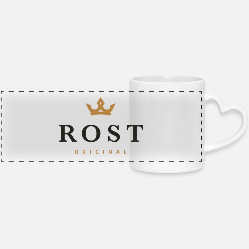 Rust Original Family Logo - Panoramic mug with heart handle - white