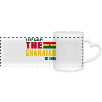 Keep Calm Ghana / Cadeau Mali drapeau national - Mug panoramique avec anse en forme de cœur - blanc - Devant