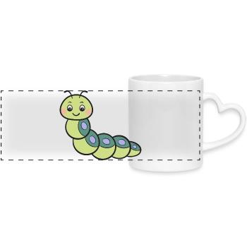 Chenille - Mug panoramique avec anse en forme de cœur - blanc - Devant
