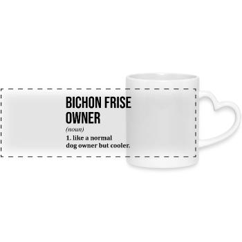 Bichon frisé - Mug panoramique avec anse en forme de cœur - blanc - Devant