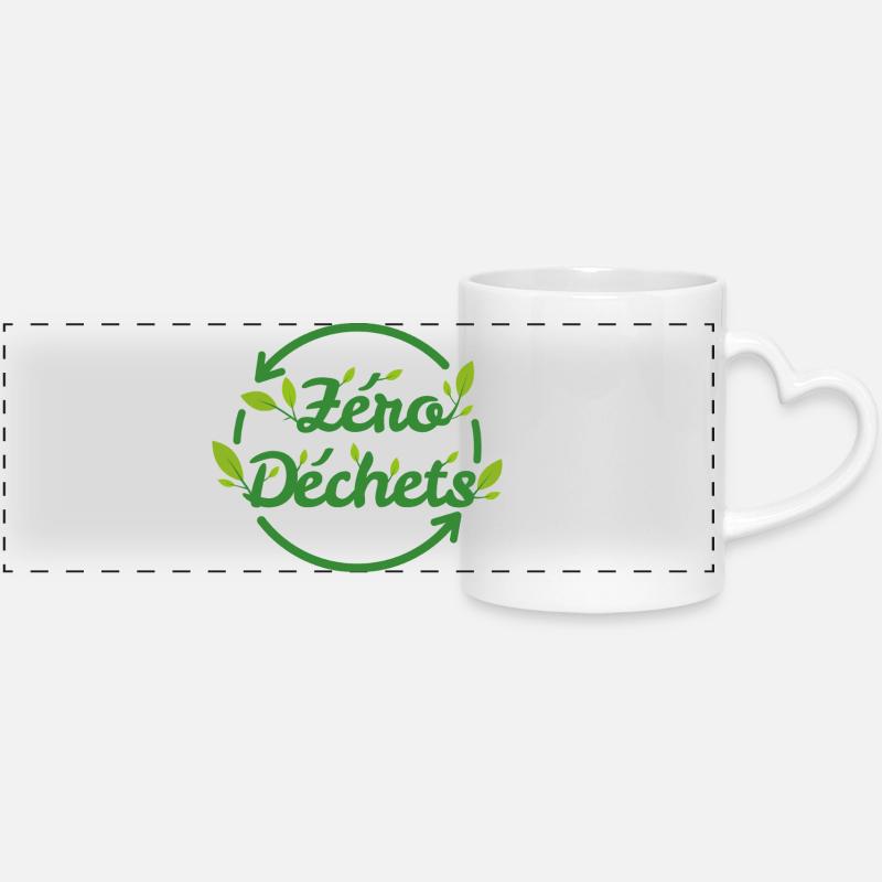 Zero Waste Plants - Panoramic mug with heart handle - white