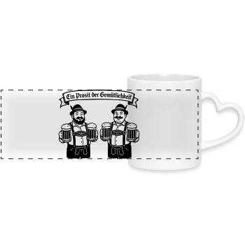 Bier männer - Ein Prosit der Gemütlichkeit - Mug panoramique avec anse en forme de cœur - blanc - Devant