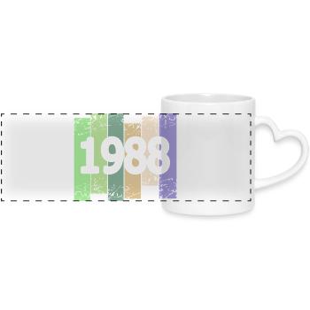 1988 - Panoramic mug with heart handle - white - Front