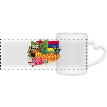Mauritius Retro Indian Ocean Dodo Souvenir - Panoramic mug with heart handle - white - Front
