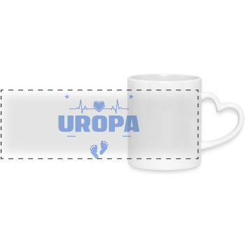 Ich werde Uropa 2027 - Baby Ankündigung Geschenk - Panoramatasse mit Herzhenkel - Weiß - Vorne