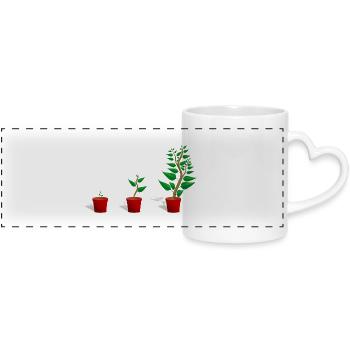 Plant growth - Panoramic mug with heart handle - white - Front