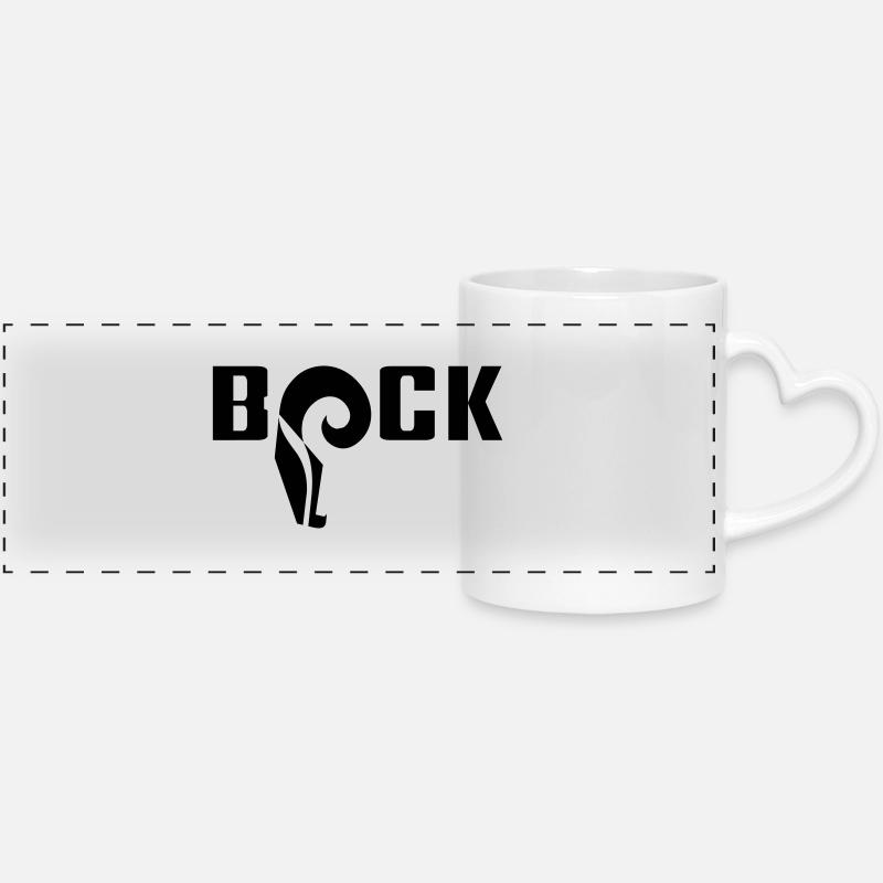 bock - Panoramic mug with heart handle - white