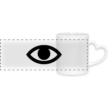 Oeil (vectoriel) - Mug panoramique avec anse en forme de cœur - blanc - Devant
