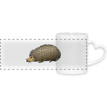 Igel - Panoramatasse mit Herzhenkel - Weiß - Vorne