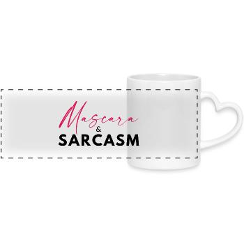 Mascara & Sarkasmus – Hot Girl Energy Lustiges Zitat -K - Panoramatasse mit Herzhenkel - Weiß - Vorne