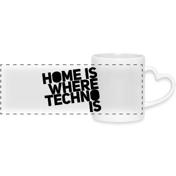 Home is where techno is Club DJ Berlin - Panoramic mug with heart handle - white - Front