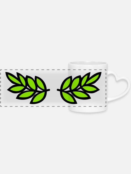 Laurel - Mug panoramique avec anse en forme de cœur - blanc