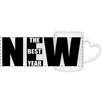 New – The Best Year Bold Typography Design - Panoramic mug with heart handle - white - Front