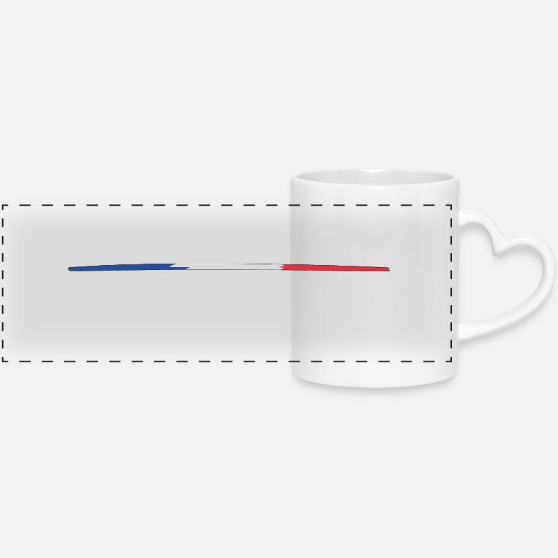 tricolore fr - Panoramic mug with heart handle - white