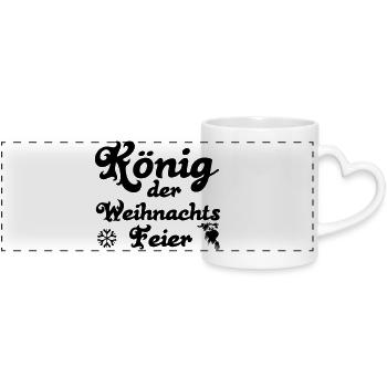 Weihnachtsfeier König Weihnachten Geschenk - Panoramatasse mit Herzhenkel - Weiß - Vorne