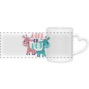 Girl or Boy, Baby - Panoramic mug with heart handle - white - Front