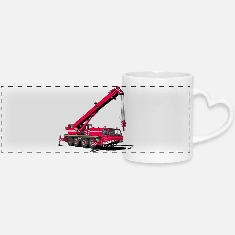 Mobile crane - Panoramic mug with heart handle - white