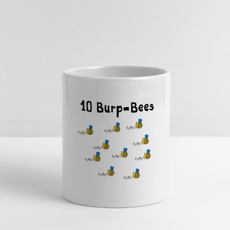 10 Burpees - oder waren es 10 Burp Bees? Panoramatasse mit Herzhenkel