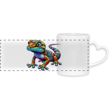 Gecko - Panoramatasse mit Herzhenkel - Weiß - Vorne